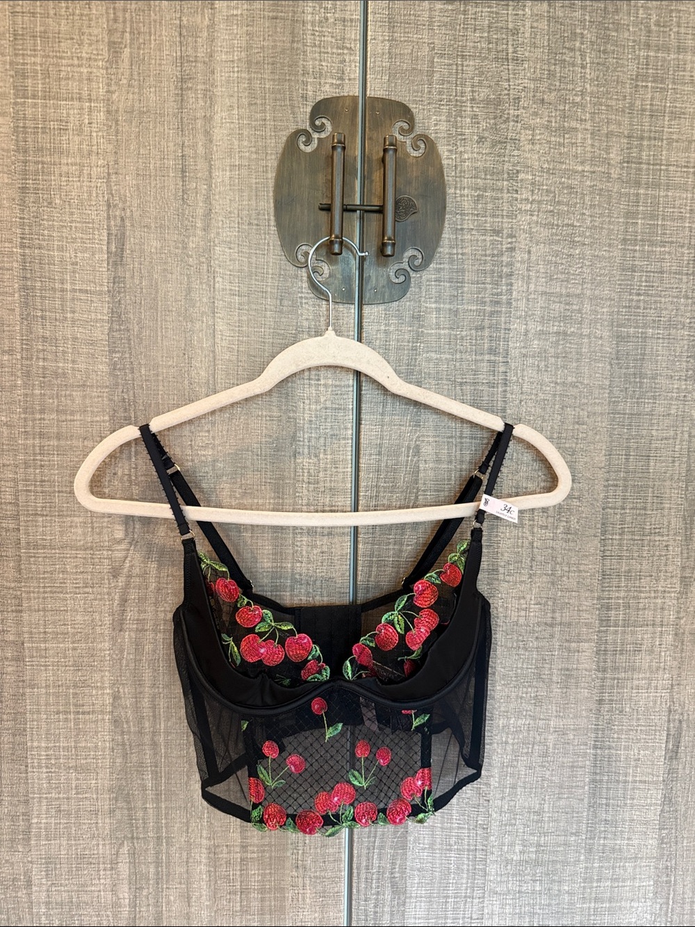Victoria’s Secret Cherry Embroidery‎ Quarter-Cup Corset Top